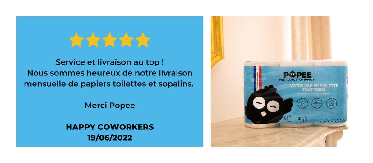 Papier toilette écologique professionnel Popee