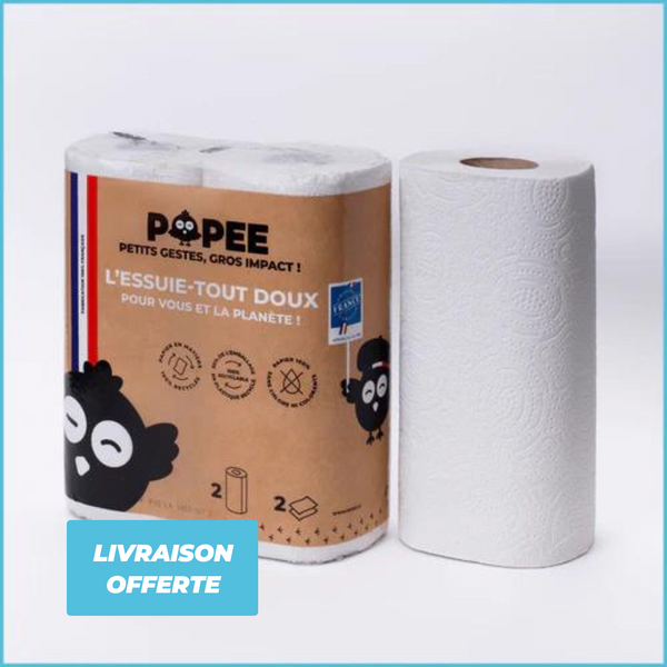 Papier toilette Popee Gros volumes triple épaisseur, 100% recyclé