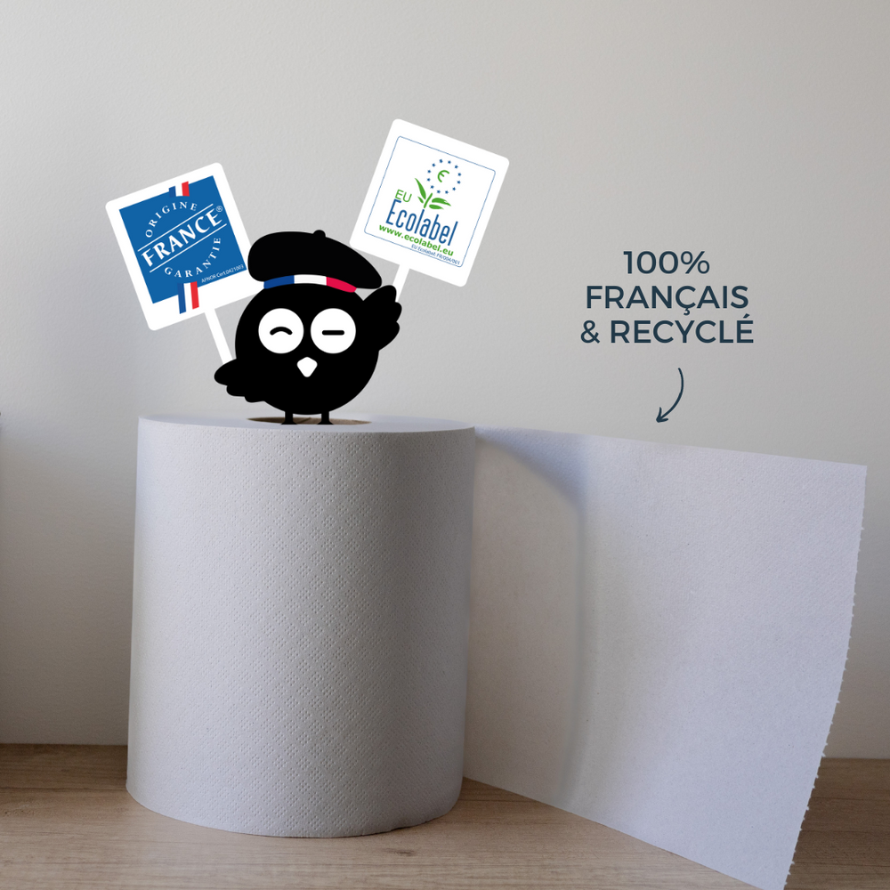 L'essuie-tout Popee Gros volumes 100% en papiers recyclés et 100% fabriqué  en France