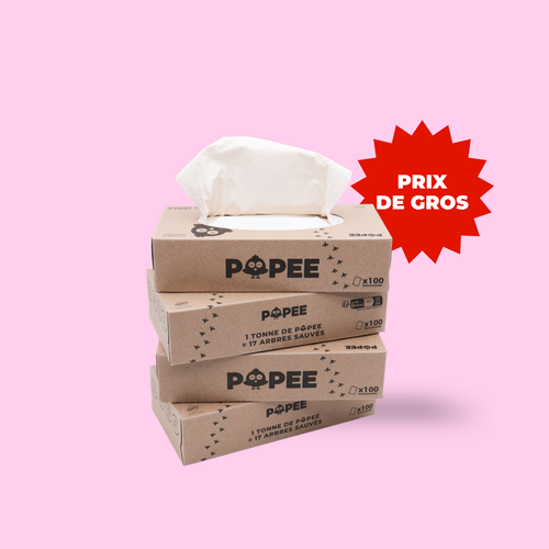 4 boîtes de mouchoirs prix de gros sur fond rose