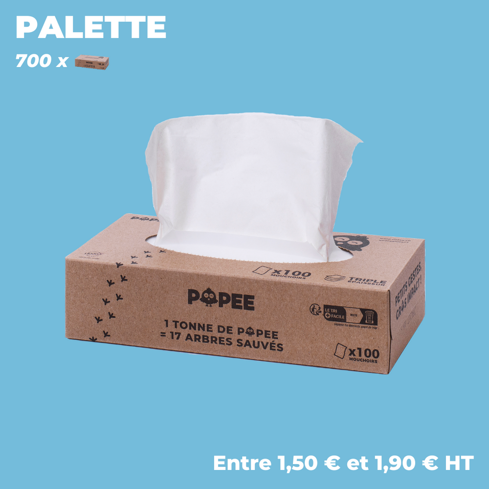Mouchoirs pour peaux sensibles - Palette de 700 boîtes – Popee