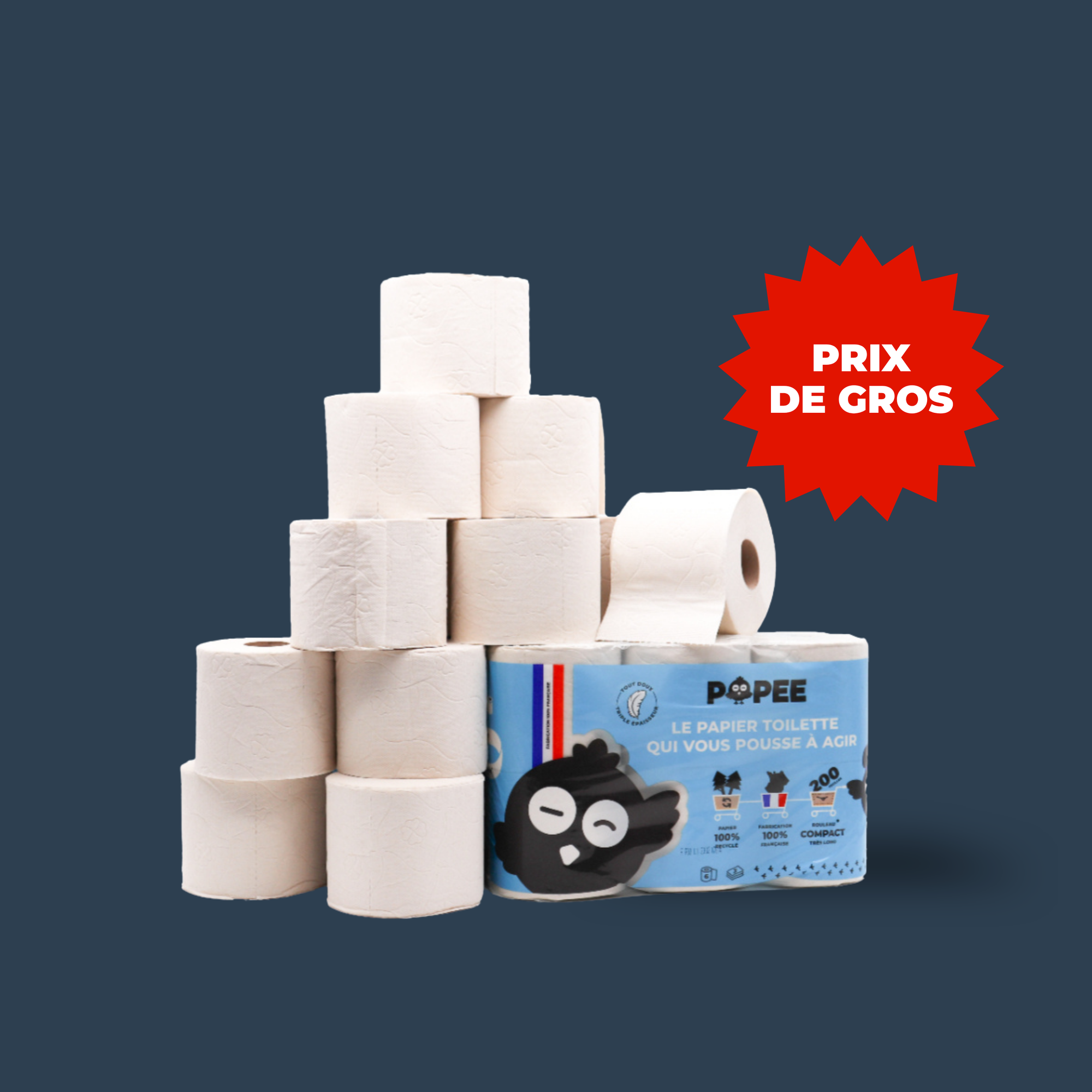 Pack de papier toilette avec rouleaux et pastille prix de gros