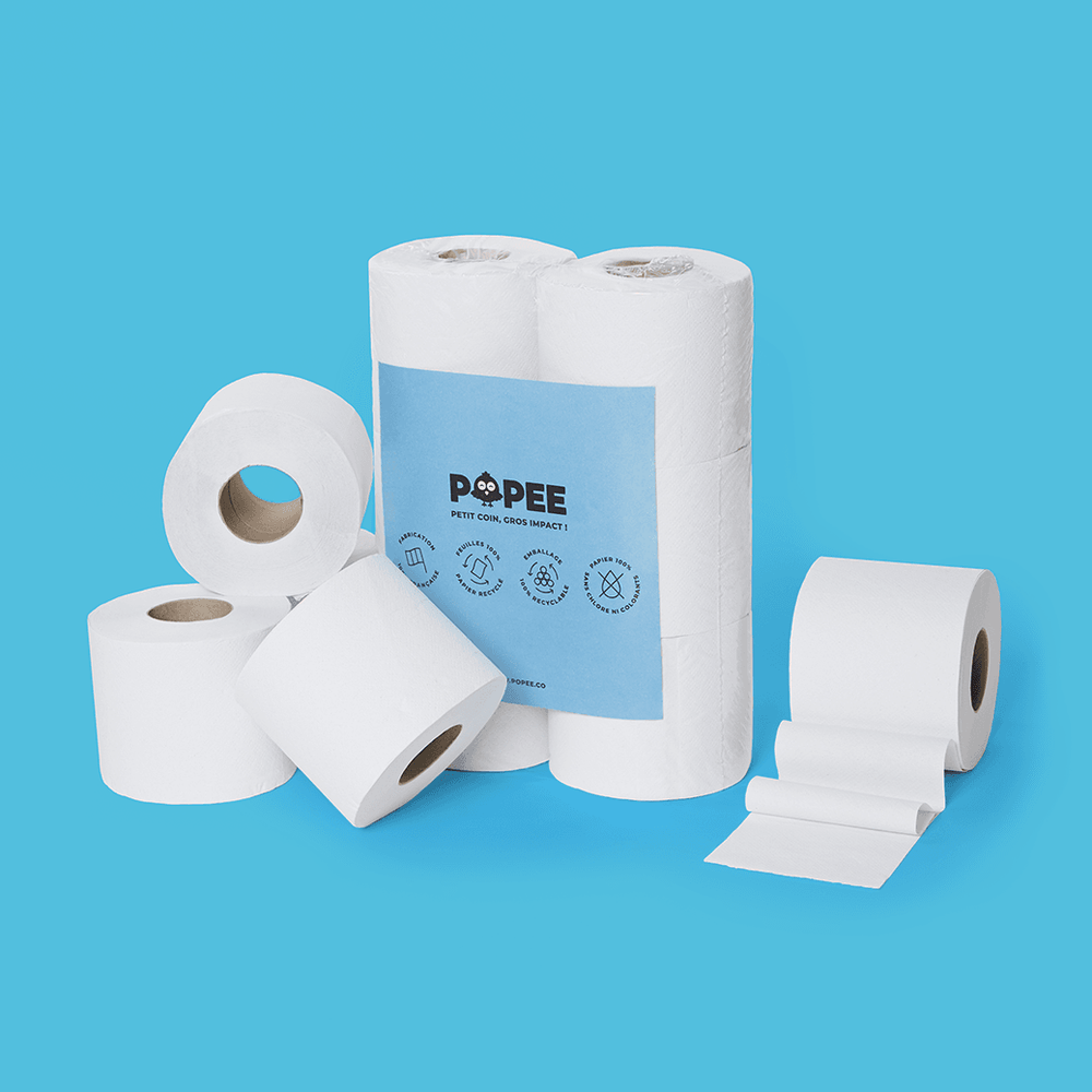 Papier toilette blanc 100% recyclé